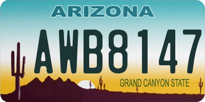 AZ license plate AWB8147