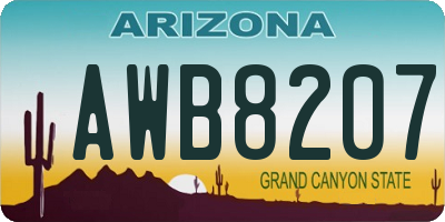 AZ license plate AWB8207