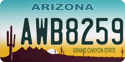 AZ license plate AWB8259