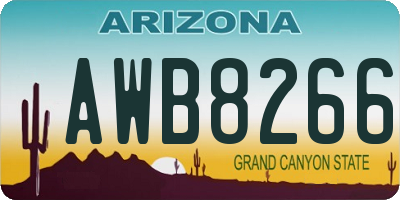 AZ license plate AWB8266