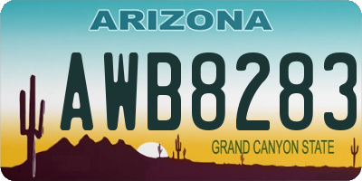 AZ license plate AWB8283