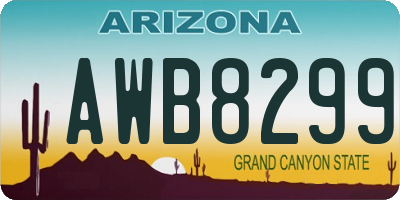 AZ license plate AWB8299