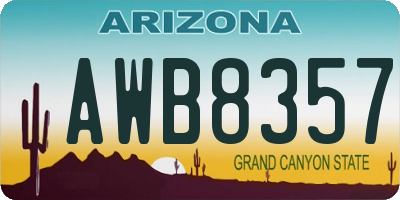 AZ license plate AWB8357