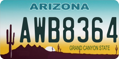 AZ license plate AWB8364