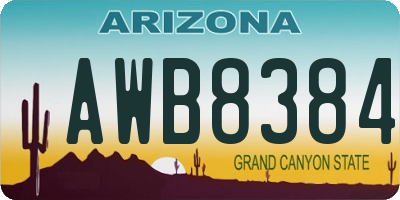 AZ license plate AWB8384