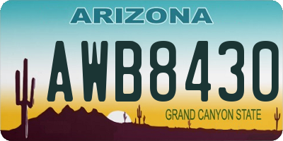 AZ license plate AWB8430