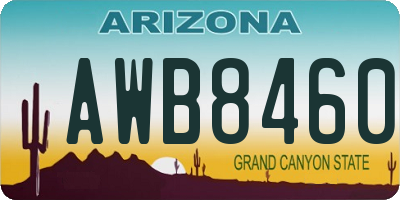 AZ license plate AWB8460