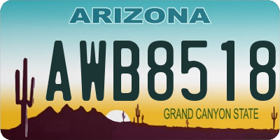 AZ license plate AWB8518