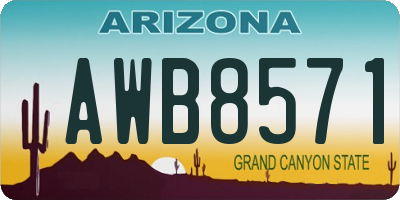 AZ license plate AWB8571