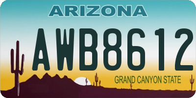 AZ license plate AWB8612