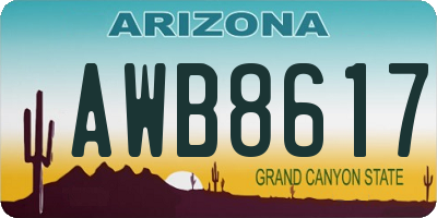 AZ license plate AWB8617