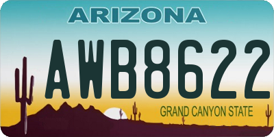 AZ license plate AWB8622