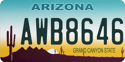 AZ license plate AWB8646