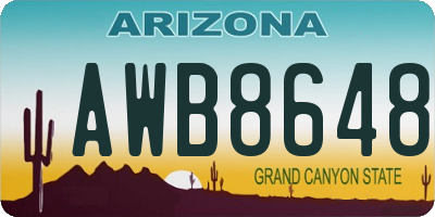 AZ license plate AWB8648