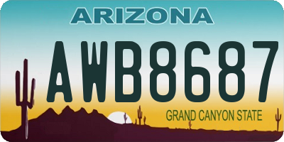 AZ license plate AWB8687