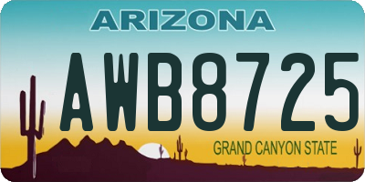AZ license plate AWB8725