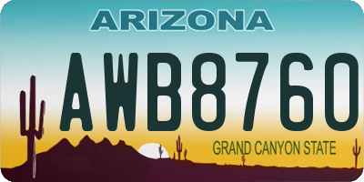 AZ license plate AWB8760