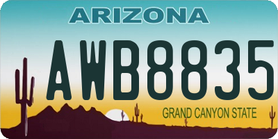 AZ license plate AWB8835