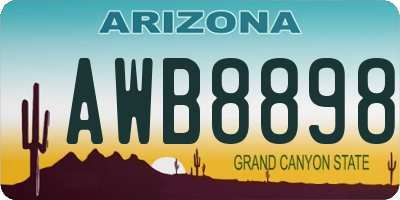 AZ license plate AWB8898