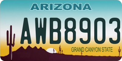 AZ license plate AWB8903