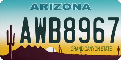 AZ license plate AWB8967
