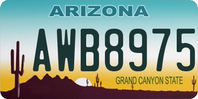 AZ license plate AWB8975