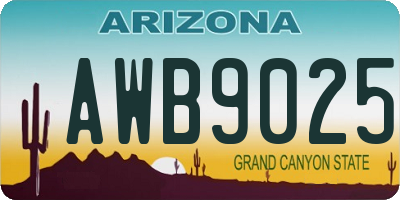 AZ license plate AWB9025