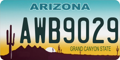 AZ license plate AWB9029