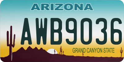AZ license plate AWB9036