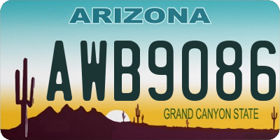 AZ license plate AWB9086