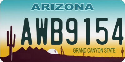AZ license plate AWB9154