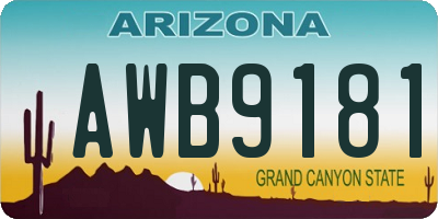 AZ license plate AWB9181