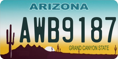 AZ license plate AWB9187