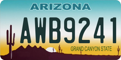 AZ license plate AWB9241