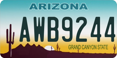 AZ license plate AWB9244