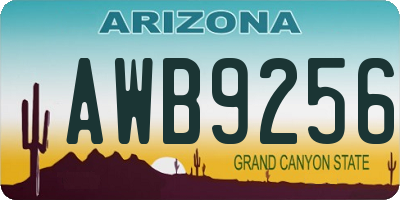 AZ license plate AWB9256
