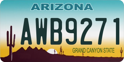 AZ license plate AWB9271