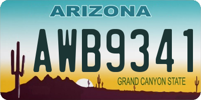 AZ license plate AWB9341