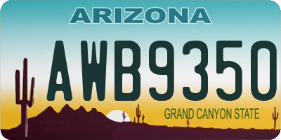 AZ license plate AWB9350
