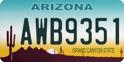 AZ license plate AWB9351