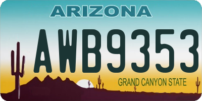 AZ license plate AWB9353