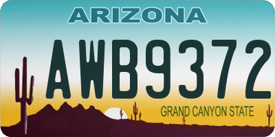 AZ license plate AWB9372