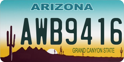 AZ license plate AWB9416
