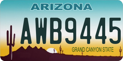 AZ license plate AWB9445
