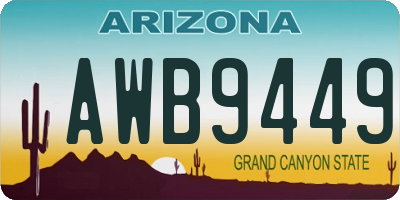 AZ license plate AWB9449