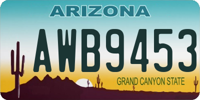 AZ license plate AWB9453
