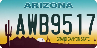 AZ license plate AWB9517
