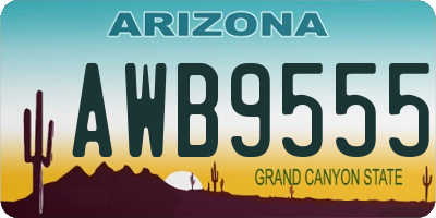 AZ license plate AWB9555
