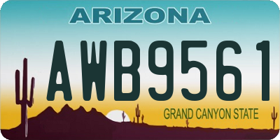 AZ license plate AWB9561