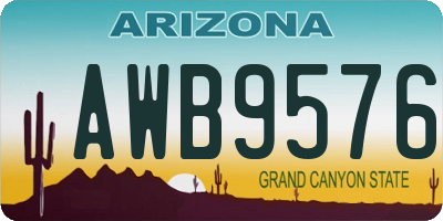 AZ license plate AWB9576